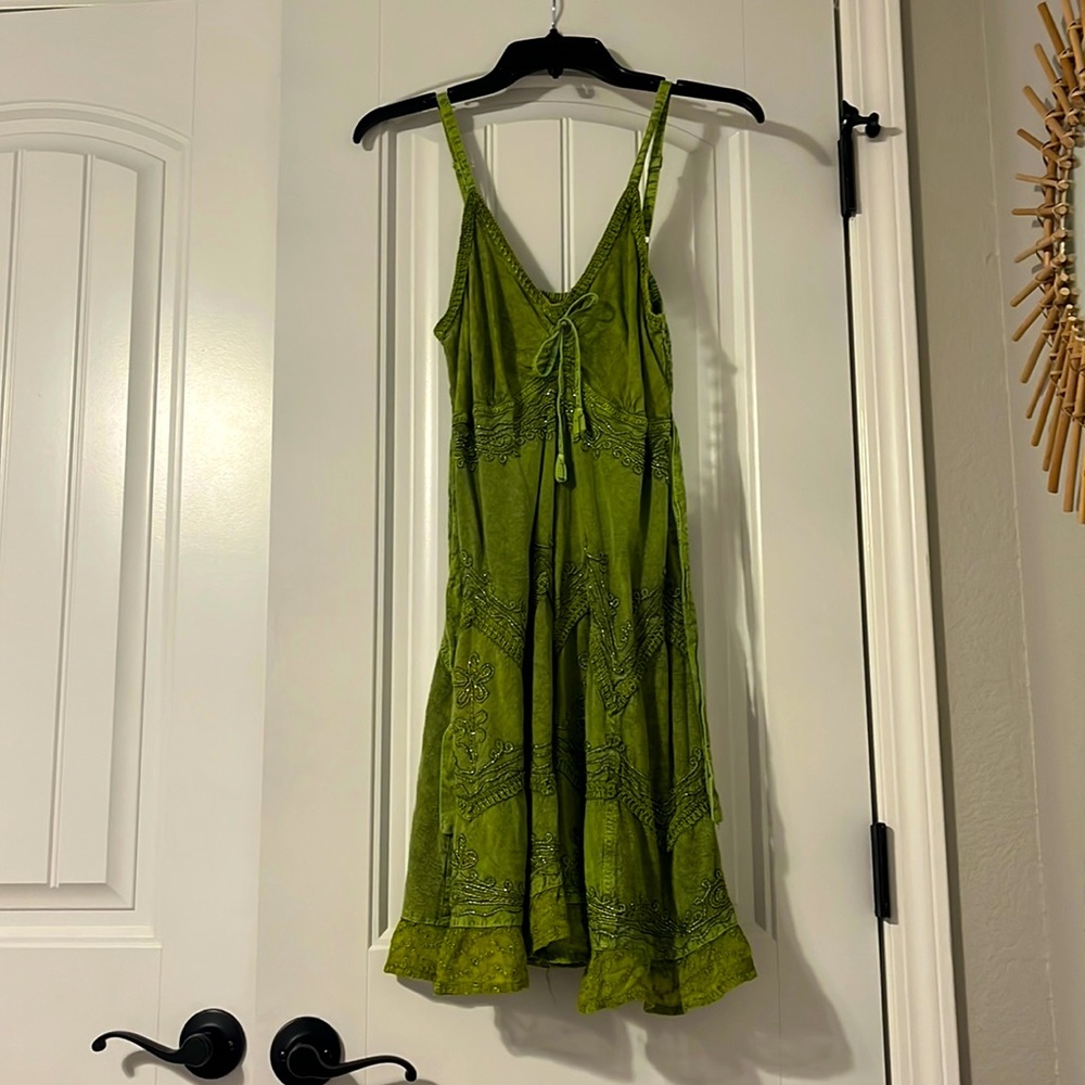 This is a green beaded dress!!